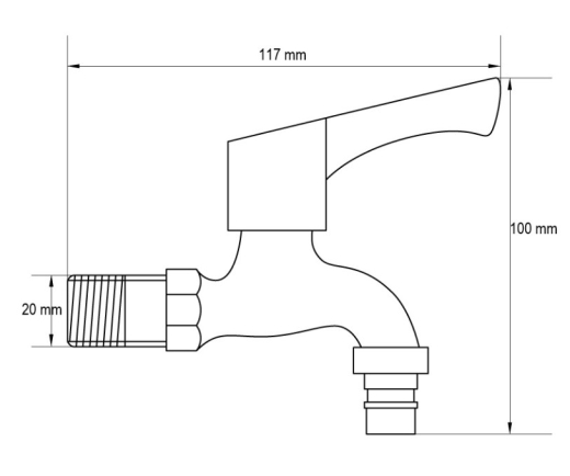 Кран для холодной воды 1/2 MIXXUS BIB-02 (нерж. сталь) (SS0051) - 2