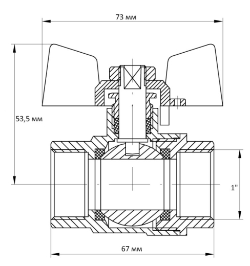 Кран кульовий KOER 1" ГГБ (KR.217.W) білий (KR0180) - 5