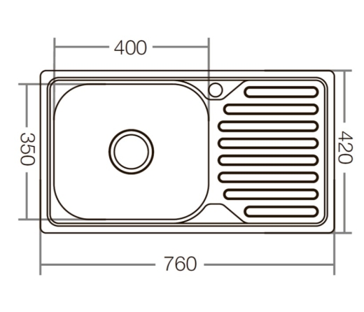 Кухонна мийка ZERIX Z7642-08-180D (decor) (ZX1603) - 4