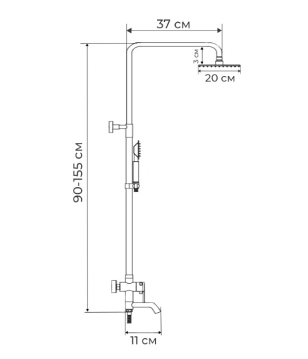 Душова колона зі змішувачем Mixxus Premium Patrick Chr-009-J (MI1661) - 4