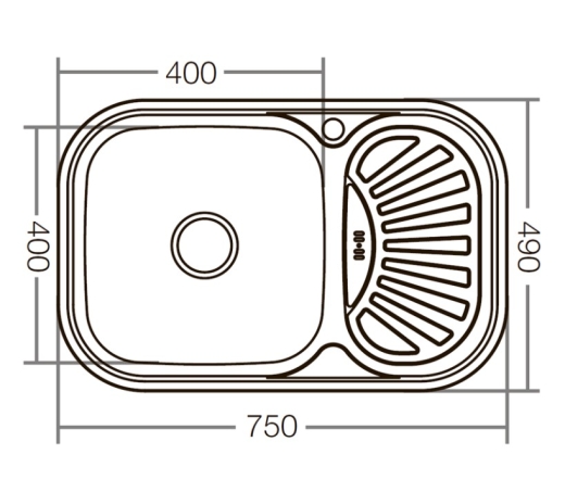 Кухонна мийка ZERIX Z7549-08-180D (decor) (ZX1607) - 2