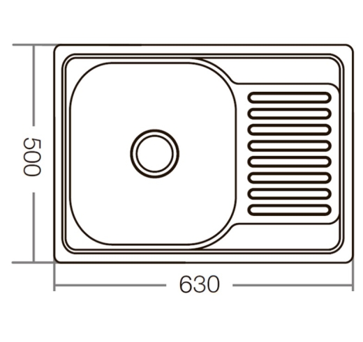 Кухонна мийка ZERIX Z6350-08-180E (satin) (ZM0563) - 4