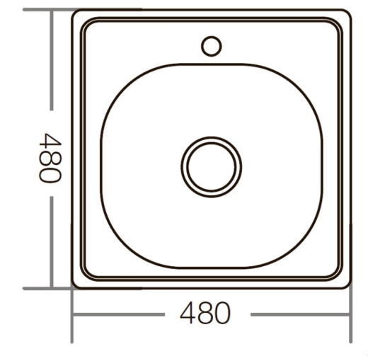 Кухонна мийка ZERIX Z4848-06-160E (satin) (ZM0557) - 4