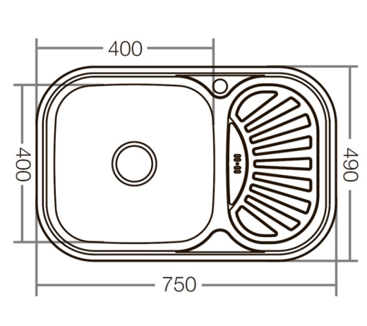 Мойка кухонная ZERIX Z7549-08-180E (satin) (ZX1606) - 2