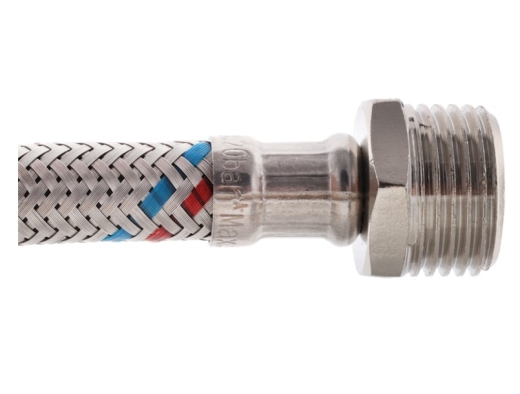 Гибкая подводка для смесителя (в нержавеющей оплетке) 1/2'' ГШ-120 см Zerix ZX1566 - 4