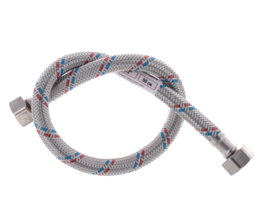 Гибкая подводка для смесителя (в нержавеющей оплетке) 1/2'' ГГ-050 см Zerix ZX1551 - 3