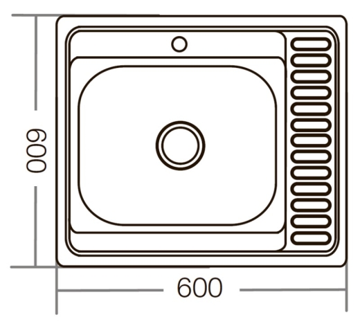 Кухонна мийка ZERIX Z6060R-06-160E (satin) (ZM0577) - 3