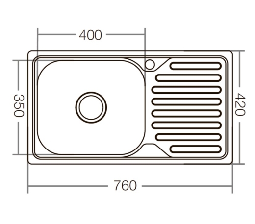 Кухонна мийка ZERIX Z7642-08-180E (satin) (ZX1602) - 3