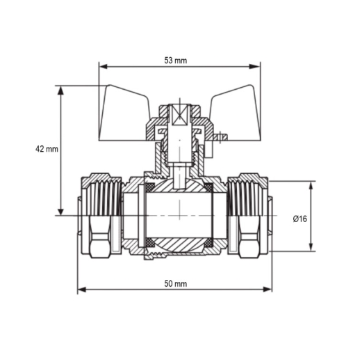 Кран кульовий KOER WING 16x16 (KR.353) (LL1657) - 5