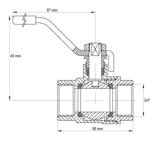 Кран кульовий KOER 3/4" ГГР ГАЗ (KR.214.G) (KR0113) - 2