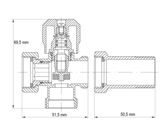 Кран триходовий 3/4x3/4x3/4 KOER KR.521 (KR0148) - 3