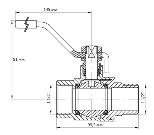 Кран кульовий KOER 1 1/2" ГШР (KR.215) (KR0022) - 5