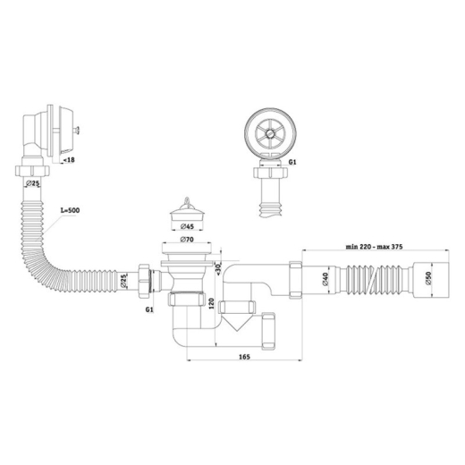 Сифон для ванни ANI Plast C6255 - 2