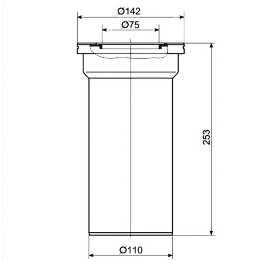 Отвод для унитаза ANI Plast W1220 прямой 250 мм (CV022151) - 2