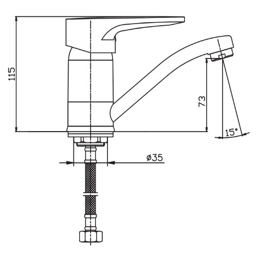 Змішувач для кухні HAIBA OPUS 555-15 CM HB0336 - 5