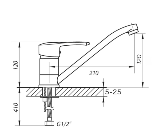 Смеситель для мойки ZERIX PED-A 181 ZX0059 - 2