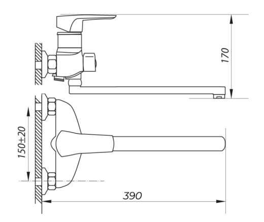 Смеситель для ванны ZERIX NGB 181 ZX0044 - 2