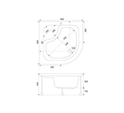 Душовий піддон SHOWER Cellesse (80x80) С15198 - 2