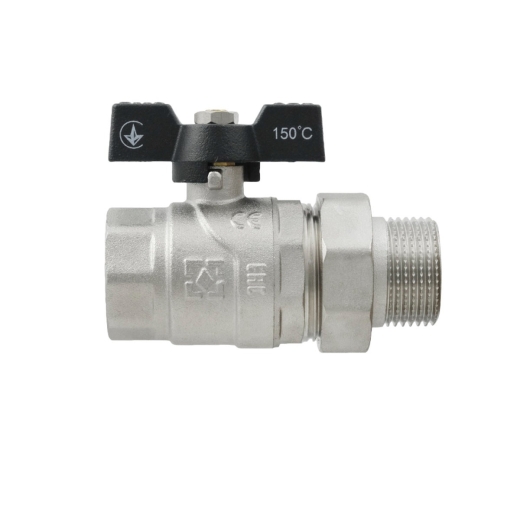 Кран кульовий з американкою Raftec BLACK PN40 ВН 1" метелик DRBS3 (RAF52366) - 2
