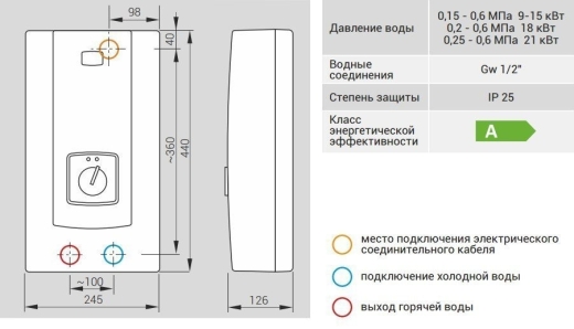 Електричний проточний водонагрівач Kospel PPH2 - 15380В - 3