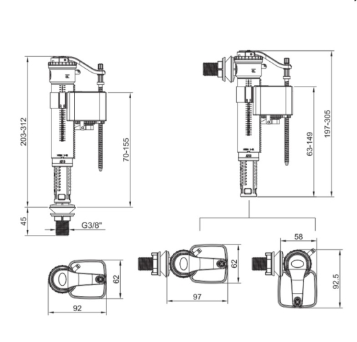Комплект арматури KOER KT-0301-3/8" (KR5059) - 4