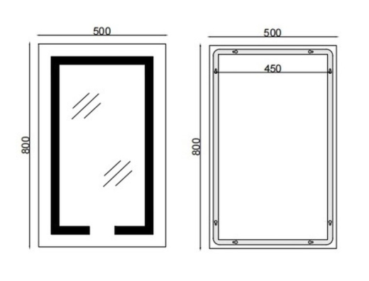 Дзеркало MIXXUS Hard MR06-50x80 годинник, LED-підсвічування, антизапотівання (MI6011) - 5