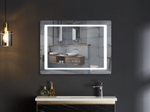 Зеркало MIXXUS Style MR03-70x50 часы, LED-подсветка, антизапотевка (MI6006) - 3