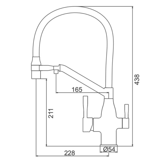 Змішувач для кухні Frap 1046113 з гнучким виливом (F4397-9) - 6