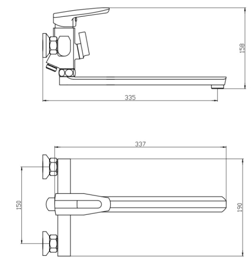 Смеситель для ванной Mixxus Pegas 006 Euro (MI6245) - 5