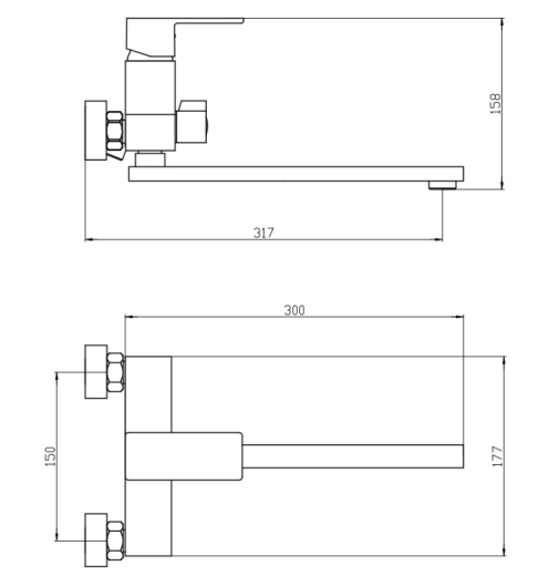 Смеситель для ванной Mixxus Trinity 006 Euro (MI6273) - 3