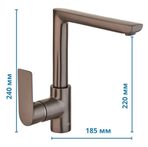 Змішувач для кухні Haiba Alex 018 Graphite (HB3999) - 3