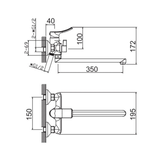 Змішувач для ванної Haiba Bolero 006 Euro (HB9577) - 7