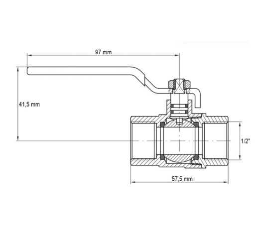 Кран кульовий Koer KG.204 - 1/2" FF ГГР, газ (KR4960) - 3