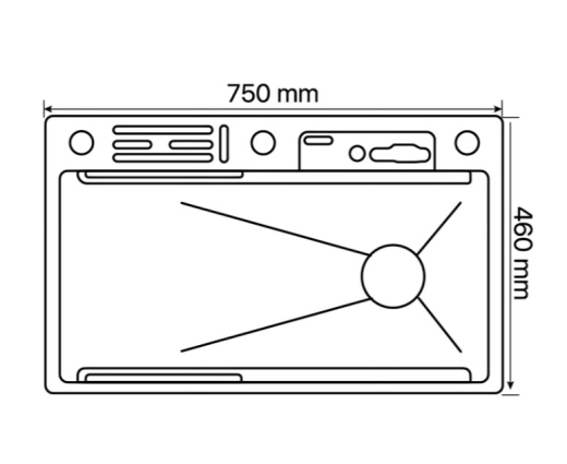 Кухонна мийка Zerix ZH7546-SET-07.SUS304 Decor із вбудованим змішувачем (ZX5684) - 4