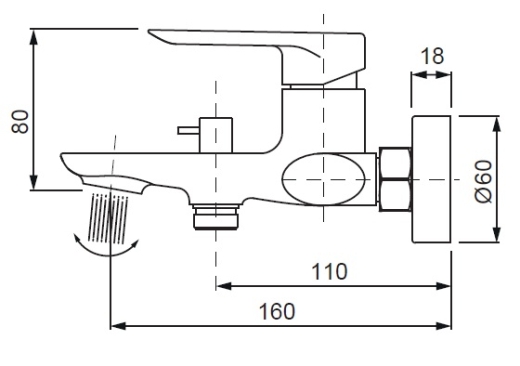 Смеситель для ванны с коротким изливом Koer KB-40028-01 (KR5305) - 8