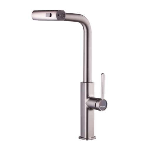 Змішувач для кухні з висувним виливом Mixxus Premium HAMMER 014 GRAPHITE (MI6955) - 6