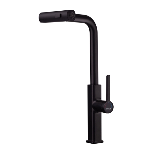 Змішувач для кухні з висувним виливом Mixxus Premium HAMMER 014 BLACK (MI6954) - 3