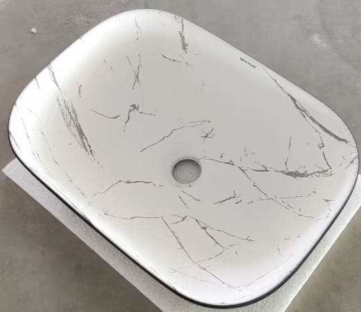 Раковина накладна MIXXUS PREMIUM DIVERSE-0112 MARBLE-BLACK 455х325х135mm (MP6541) - 3