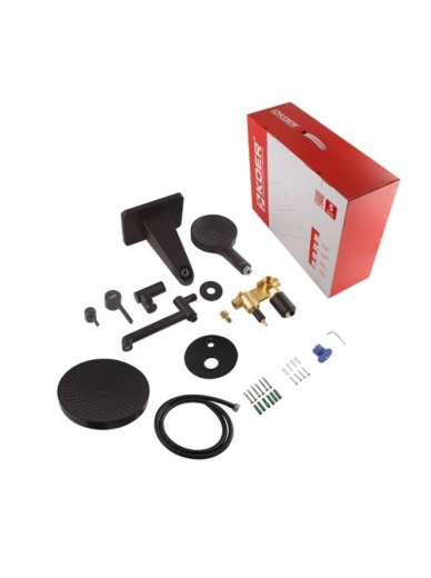 Душова система вбудована Koer KB-66029-05 тропічний душ, чорна (KR5492) - 7