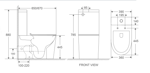 Унітаз-компакт MIXXUS PREMIUM BEVEL-0402-T1 670х390х880mm, система змиву TORNADO 1.0 (MP6596) - 8