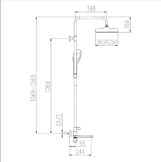 Душевая система GAPPO G2410 3-х функциональная, латунь, 35 (хром) - 2