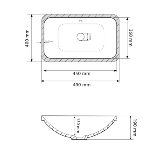 Умивальник (раковина) VBI MODIKA WHITE врізний VBI-018027 - 2