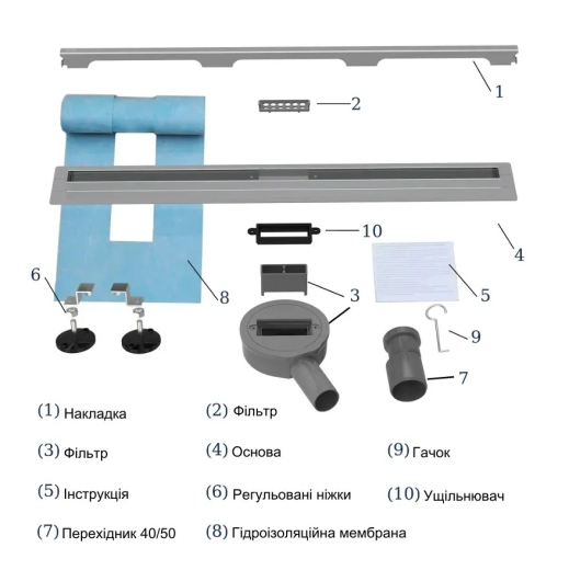 Трап для душу VBI FORT 2в1 50 BRUSHED GOLD VBI-060105BG - 2