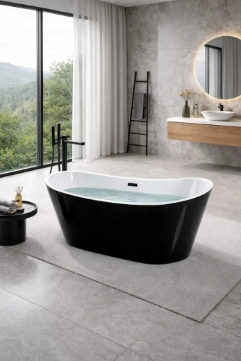 Ванна VBI MARMOLADA BLACK 170 x 75 окремостояча VBI-070317 - 3