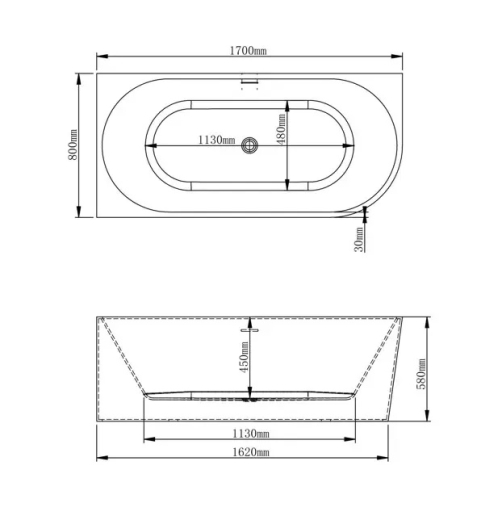 Ванна VBI NORDEND LEFT 170 x 80 кутова VBI-070717L - 2