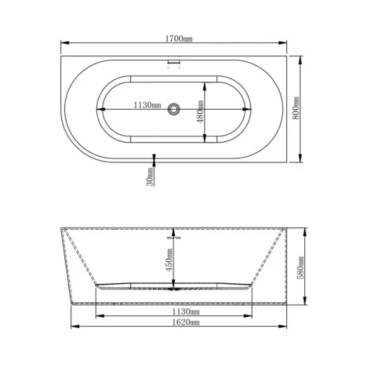 Ванна VBI NORDEND RIGHT 170 x 80 кутова VBI-070717R - 2