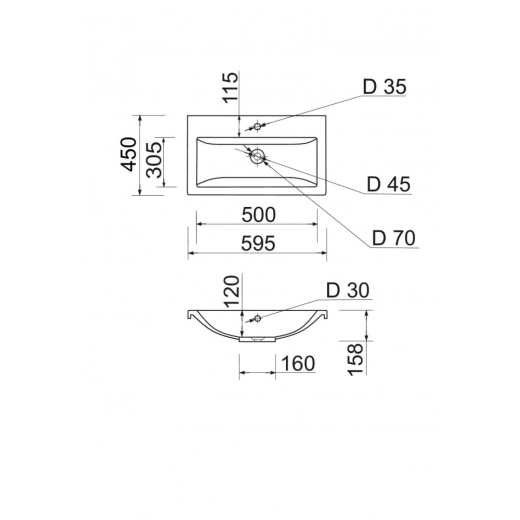 Умивальник Vivia Cers 60 (А0045654) - 5