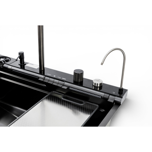 Мийка кухонна Insana PIANO B-7 7546 чорна з нержавіючої сталі 75х46х22 BLACK (А0059853) - 5