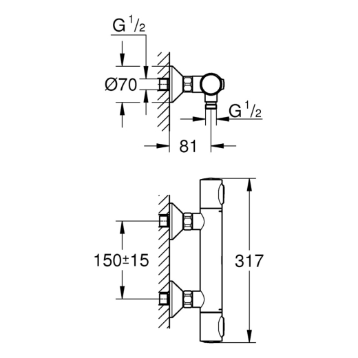 Смеситель термостатический для душа Grohe QuickFix Precision Flow 34840000 (CV030606) - 9