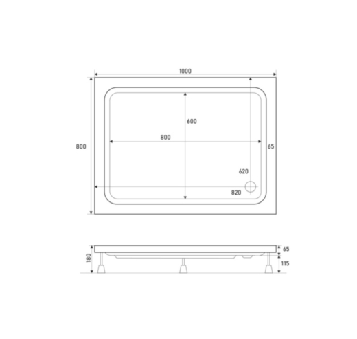 Душовий піддон SHOWER Beta 80x110 (C15473) - 2